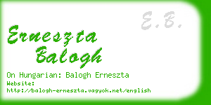 erneszta balogh business card